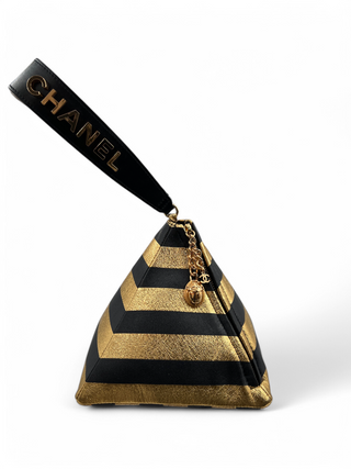 Chanel Métiers d'Art Kheops Pyramid Bag CC Gold and Black Calfskin Leather