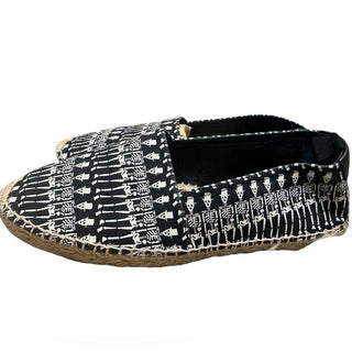 Saint Laurent Paris Skeleton Skulls Espadrille Shoes Leather and Canvas RARE