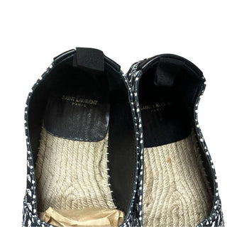 Saint Laurent Paris Skeleton Skulls Espadrille Shoes Leather and Canvas RARE