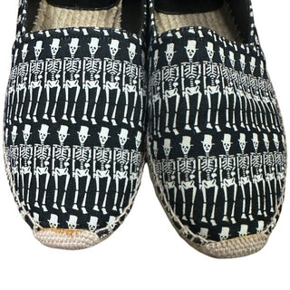 Saint Laurent Paris Skeleton Skulls Espadrille Shoes Leather and Canvas RARE