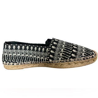 Saint Laurent Paris Skeleton Skulls Espadrille Shoes Leather and Canvas RARE