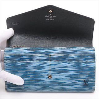 Louis Vuitton Epi leather Denim Blue Sarah Wallet