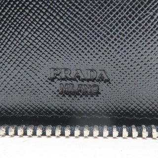 Prada Saffiano Large Leather Zip Around Travel Passport Jumbo Wallet