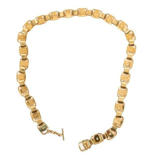 Salvatore Ferragamo 90s Vintage Gold Buckle Chain Link Necklace