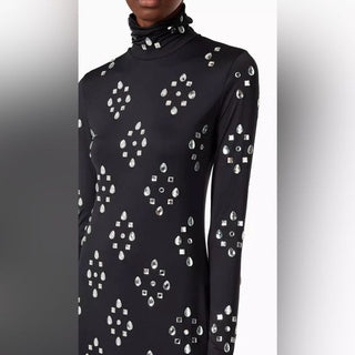 Dries Van Noten Crystal Embellished Long Sleeved Dress XS