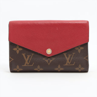 Louis Vuitton Pallas Compact Wallet Monogram Canvas Cherry Leather