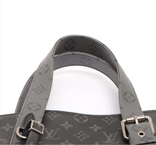 LOUIS VUITTON Coated Canvas and Leather Trim Shoulder Bags Jumbo Cabas Eclipse Shoulder Travel Bag