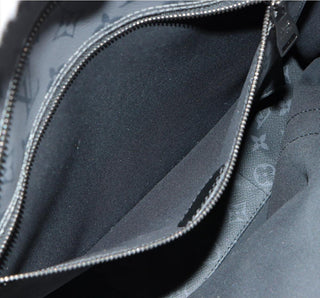 LOUIS VUITTON Coated Canvas and Leather Trim Shoulder Bags Jumbo Cabas Eclipse Shoulder Travel Bag