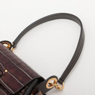 Chloe Tess Two 2 Way Tess Croc Embossed Leather Shoulder Bag RUNWAY SS19