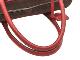 PRADA Canvas and Leather Tote Bag Vintage Y2K Tote w Lock Key and Clochette