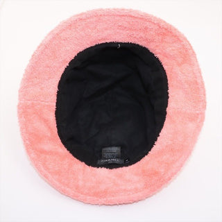 Chanel Pile Coco Beach Terry Cloth Pink Bucket Hat Cap