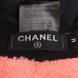 Chanel Pile Coco Beach Terry Cloth Pink Bucket Hat Cap
