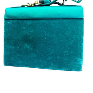 Fendi 80s Velvet and Satin Emerald Green 2Way Crossbody Tote Box Bag