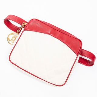 Chanel Vintage 80s Leather and Canvas Waist Pouch Bumbag Belt Bag