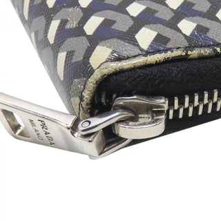 Prada Saffiano Large Leather Zip Around Travel Passport Jumbo Wallet