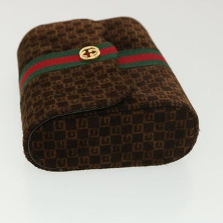 Gucci  Square G Suede Clutch Vintage 70s Web Amazing Condition RARE