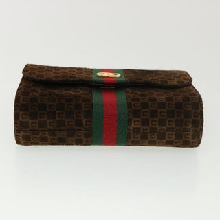 Gucci  Square G Suede Clutch Vintage 70s Web Amazing Condition RARE